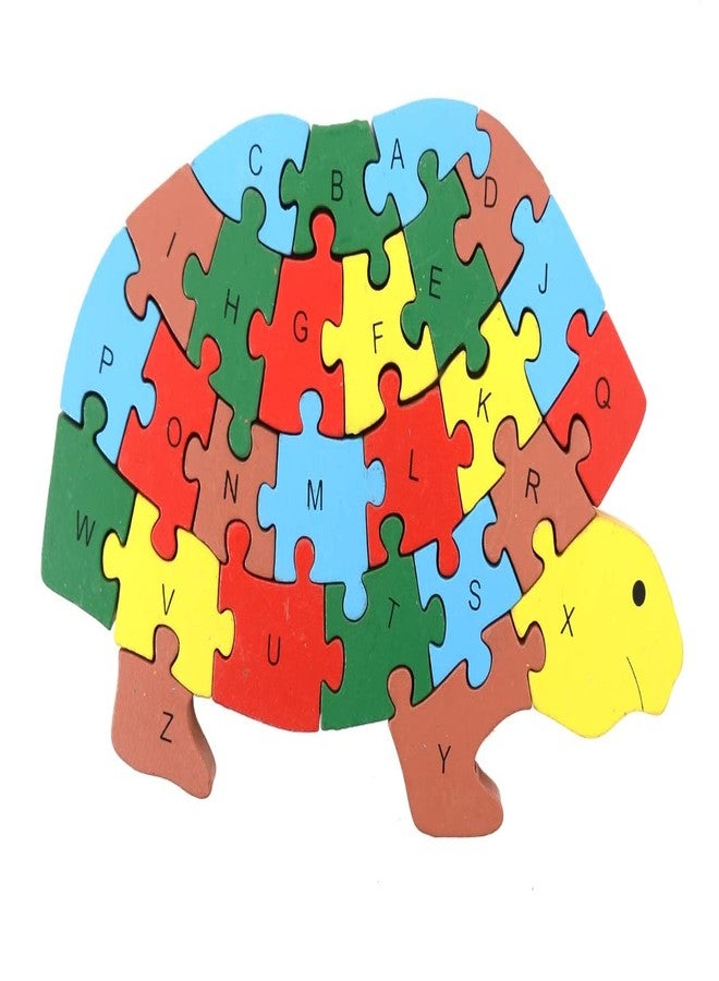 SkyWalk Wooden Turtle 3D Puzzle for Toddlers & Kids (3+): Educational Toy ? Learn ABCs & 1-26 Numbers! SWCGM-336TURTULE